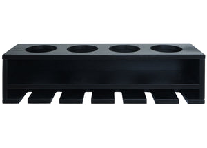 Weinregal Wandbar für 4 Flaschen 6 Gläser 12x48x12cm schwarz