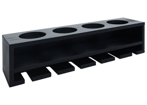 Weinregal Wandbar für 4 Flaschen 6 Gläser 12x48x12cm schwarz