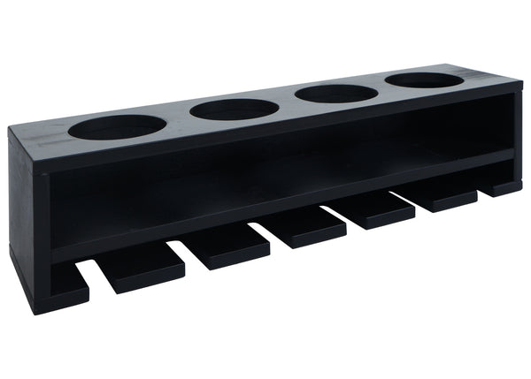 Weinregal Wandbar für 4 Flaschen 6 Gläser 12x48x12cm schwarz