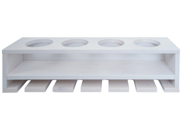Weinregal Wandbar für 4 Flaschen 6 Gläser 12x48x12cm weiss