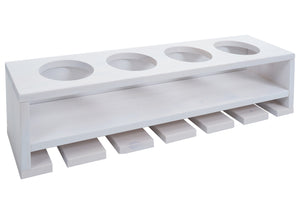 Weinregal Wandbar für 4 Flaschen 6 Gläser 12x48x12cm weiss
