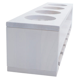 Weinregal Wandbar für 4 Flaschen 6 Gläser 12x48x12cm weiss