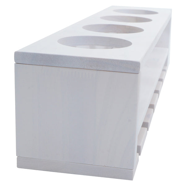 Weinregal Wandbar für 4 Flaschen 6 Gläser 12x48x12cm weiss