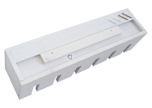 Weinregal Wandbar für 4 Flaschen 6 Gläser 12x48x12cm weiss