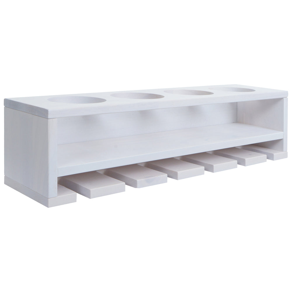 Weinregal Wandbar für 4 Flaschen 6 Gläser 12x48x12cm weiss