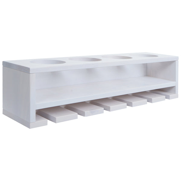 Weinregal Wandbar für 4 Flaschen 6 Gläser 12x48x12cm weiss