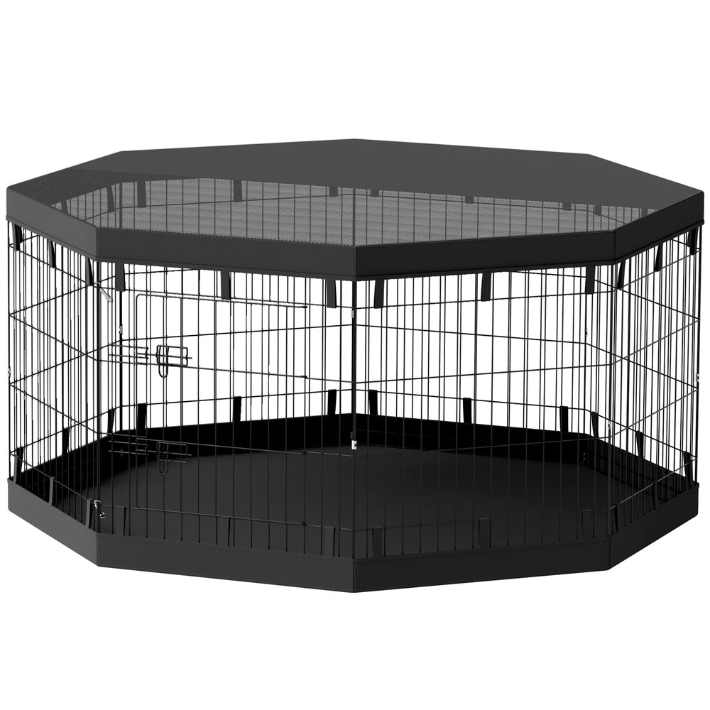Breathable puppy playpen for dogs up to 20kg, 159x159x76cm, black