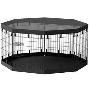 Welpenauslauf atmungsaktiv für Hunde bis 20kg 159x159x76cm Schwarz
