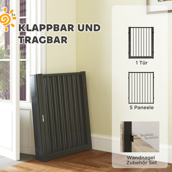 Welpenauslauf faltbar mit Tür für drinnen und draussen aus Stahl