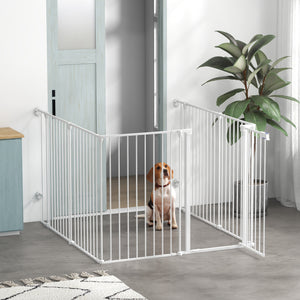 Welpenauslauf klappbar modular für innen aus Stahl weiss