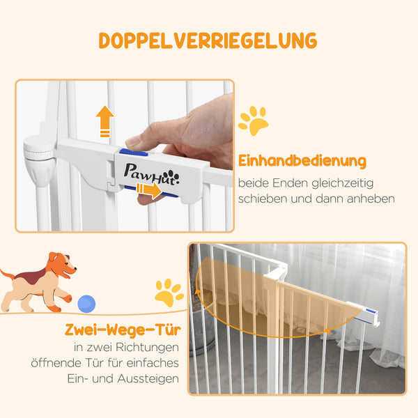 Welpenauslauf klappbar modular für innen aus Stahl weiss