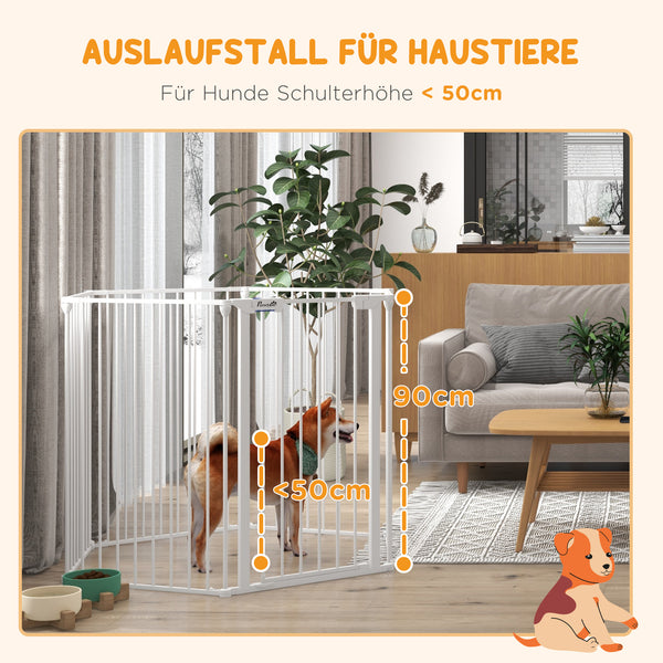 Welpenauslauf klappbar modular für innen aus Stahl weiss