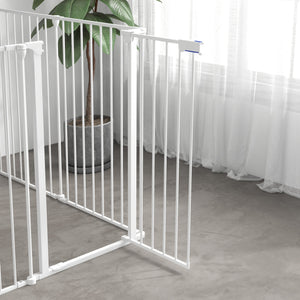 Welpenauslauf klappbar modular für innen aus Stahl weiss
