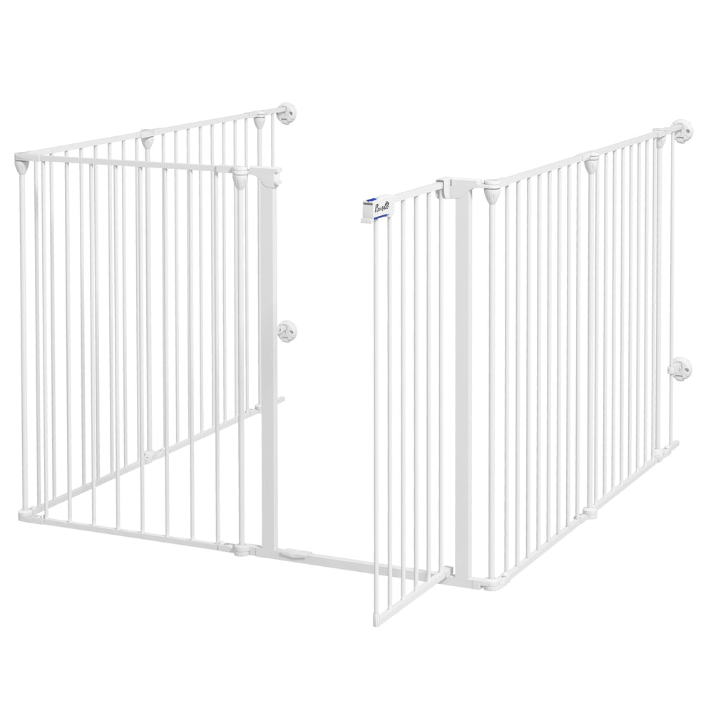 Welpenauslauf klappbar modular für innen aus Stahl weiss