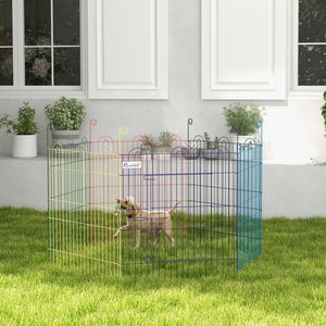 Welpenlaufstall 60cm 6-teilig Metall Bunt