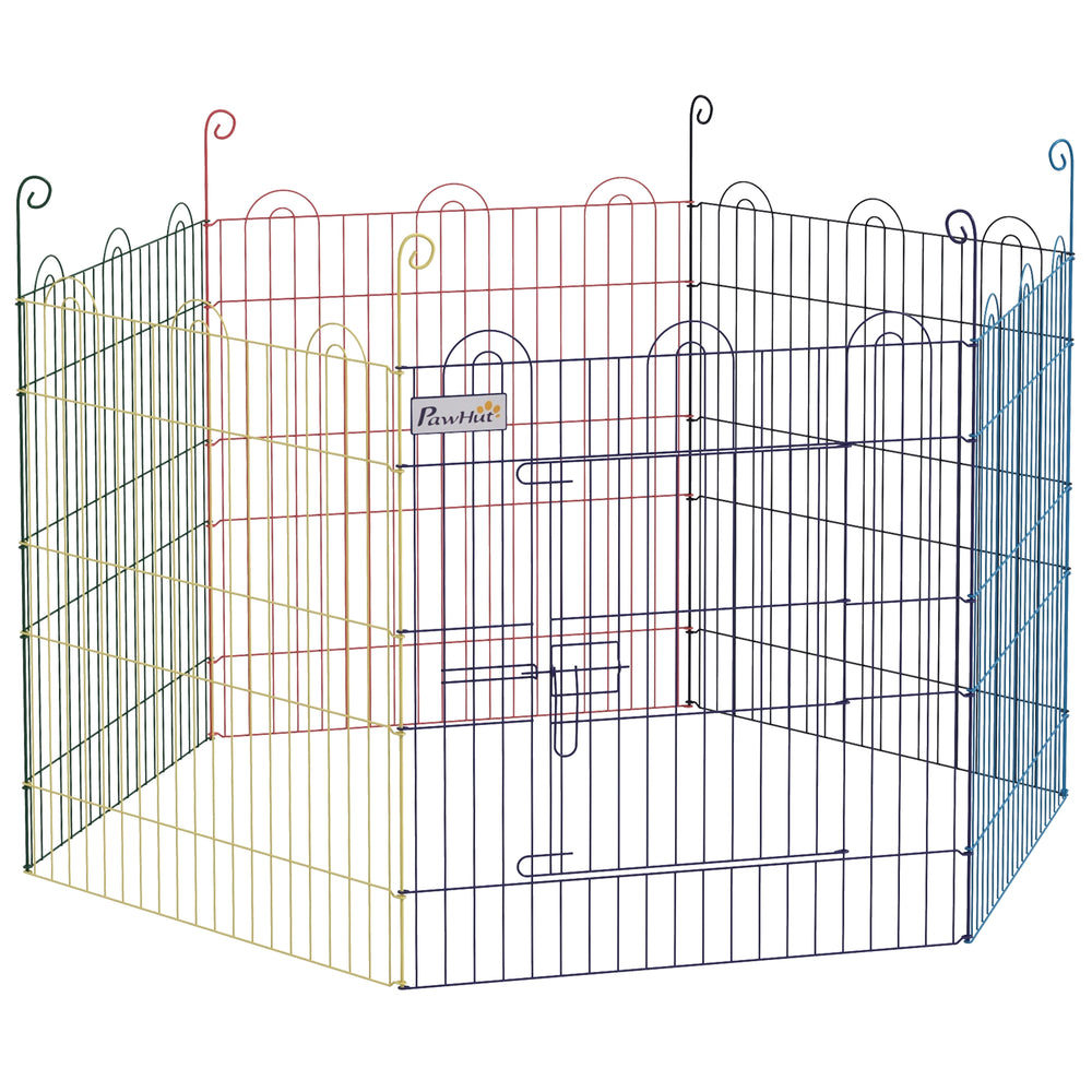Puppy playpen 60cm 6-piece metal colorful