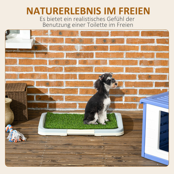 Welpentoilette Kunstgras 63x48cm für Indoor & Outdoor Blau