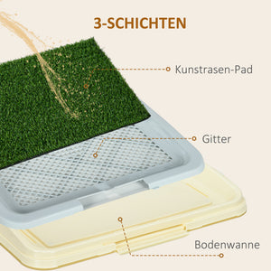 Welpentoilette Kunstgras 63x48cm für Indoor & Outdoor Blau