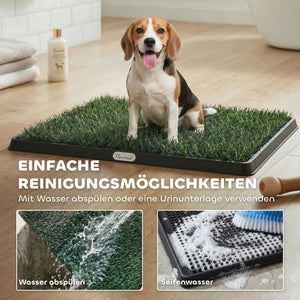 Welpentoilette Hundetoilette waschbar mit Kunstrasen für Balkon und Zuhause