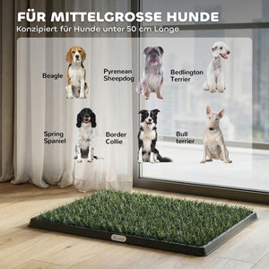 Welpentoilette Hundetoilette waschbar mit Kunstrasen für Balkon und Zuhause