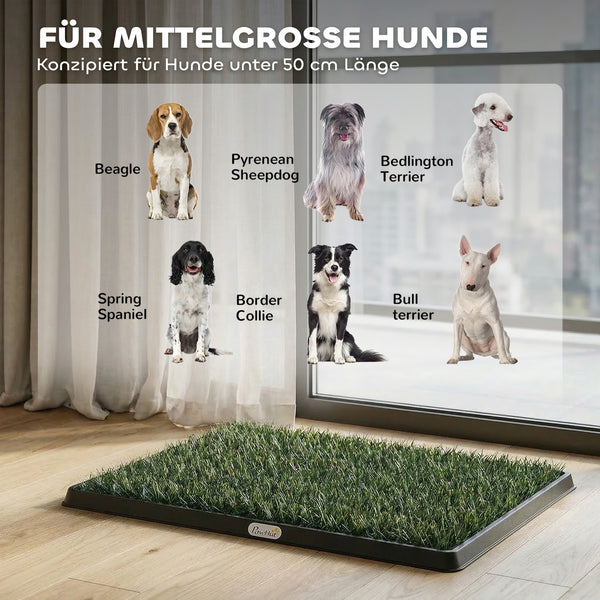 Welpentoilette Hundetoilette waschbar mit Kunstrasen für Balkon und Zuhause