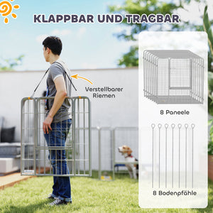 Hundezaun Welpenauslauf Gehege flexibel für drinnen aus Metall