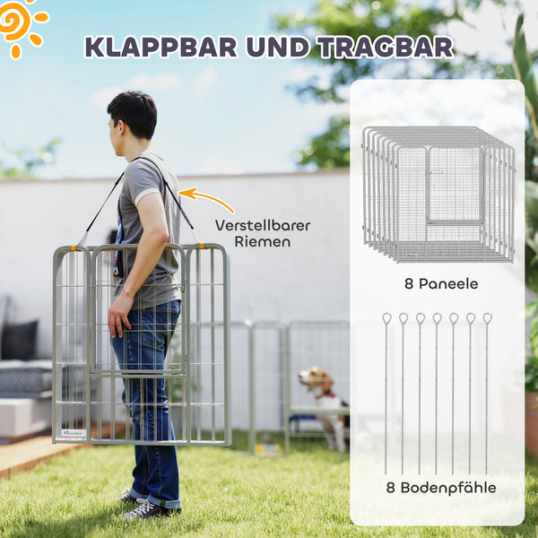 Hundezaun Welpenauslauf Gehege flexibel für drinnen aus Metall