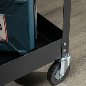 Werkstattwagen mit 2 Ebenen auf Rollen bis 150kg aus Stahl