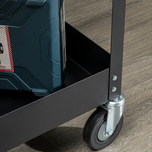 Werkstattwagen mit 2 Ebenen auf Rollen bis 150kg aus Stahl