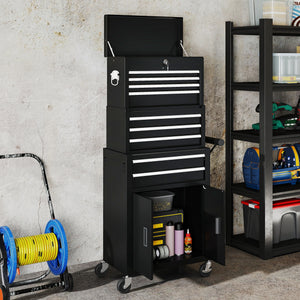Werkzeugschrank rollbar abschliessbar mit 9 Schubladen aus Stahl