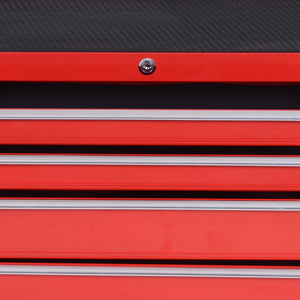 Werkzeugwagen mit 7 Schubladen belastbar bis 150kg aus Stahl rot