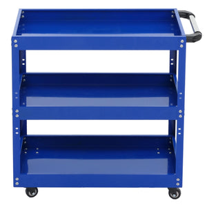 Werkzeugwagen Rollwagen Transportwagen 3 Ladeflächen 73x73x36cm Stahl blau