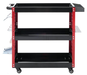 Werkzeugwagen Rollwagen Werkstattwagen 3 Ladeflächen 73x90x35cm Stahl rot