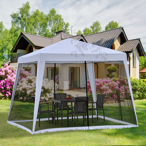 Wetterfestes Gartenpavillon 3x3m mit Moskitonetz Grau