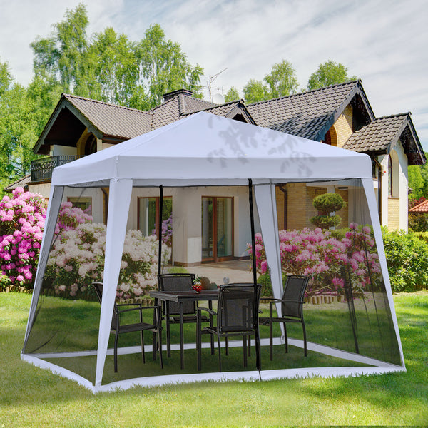 Wetterfestes Gartenpavillon 3x3m mit Moskitonetz Grau