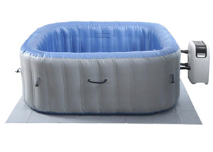 Whirlpool 5 Personen eckig 180cm beheizbar aufblasbar grau-blau
