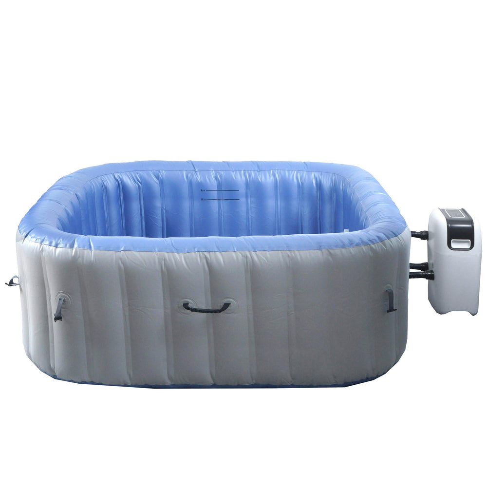 Whirlpool 5 Personen eckig 180cm beheizbar aufblasbar grau-blau