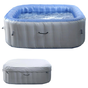 Aufblasbarer Whirlpool für 6 Personen, eckig, grau-blau, 198 cm