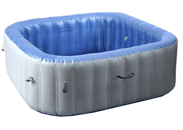 Aufblasbarer Whirlpool für 6 Personen, eckig, grau-blau, beheizbar