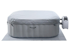 Aufblasbarer Whirlpool für 6 Personen, eckig, grau-blau, beheizbar