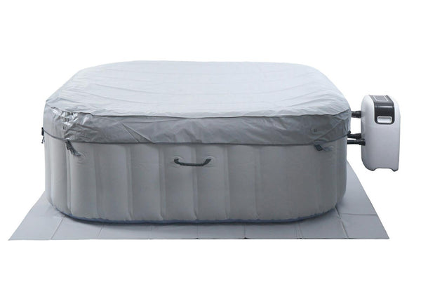 Aufblasbarer Whirlpool für 6 Personen, eckig, grau-blau, beheizbar