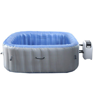 Aufblasbarer Whirlpool für 6 Personen, eckig, grau-blau, beheizbar