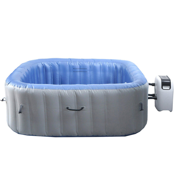 Aufblasbarer Whirlpool für 6 Personen, eckig, grau-blau, beheizbar