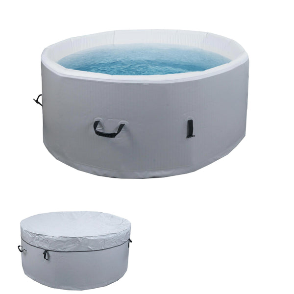 Aufblasbarer Whirlpool 4 Personen rund Ø150cm grau-weiss Outdoor