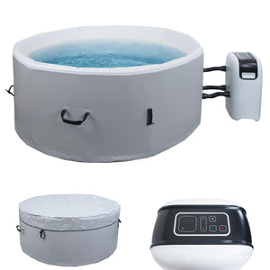 Aufblasbarer Whirlpool für 4 Personen, rund Ø150cm, grau-weiss