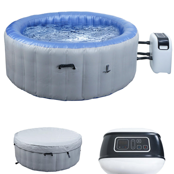 Whirlpool 4 Personen rund aufblasbar, heizbar, Ø 180cm, grau-blau