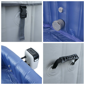 Whirlpool 4 Personen rund aufblasbar, heizbar, Ø 180cm, grau-blau