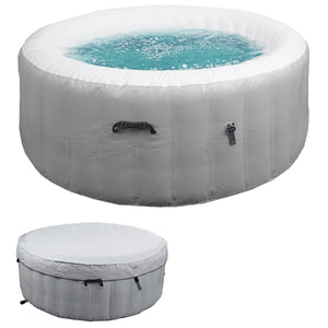 Aufblasbarer Whirlpool rund 4 Personen Ø180cm grau-weiss Indoor Outdoor