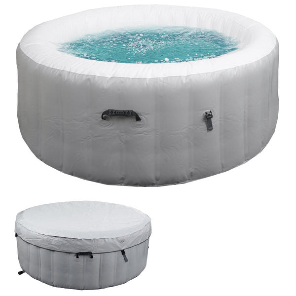 Aufblasbarer Whirlpool rund 4 Personen Ø180cm grau-weiss Indoor Outdoor