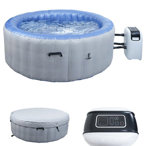Whirlpool für 5 Personen rund, aufblasbar, beheizbar, grau-blau